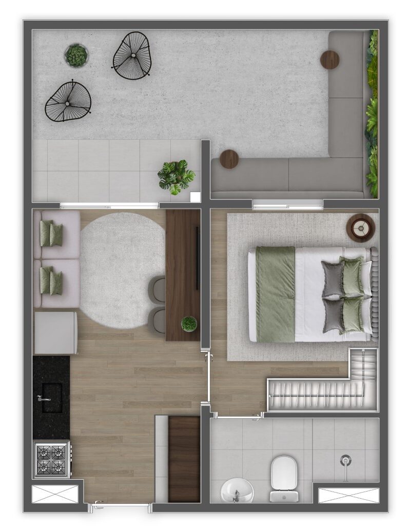 Mundo Apto Estação Borba Gato: 1 dorm 36m² garden