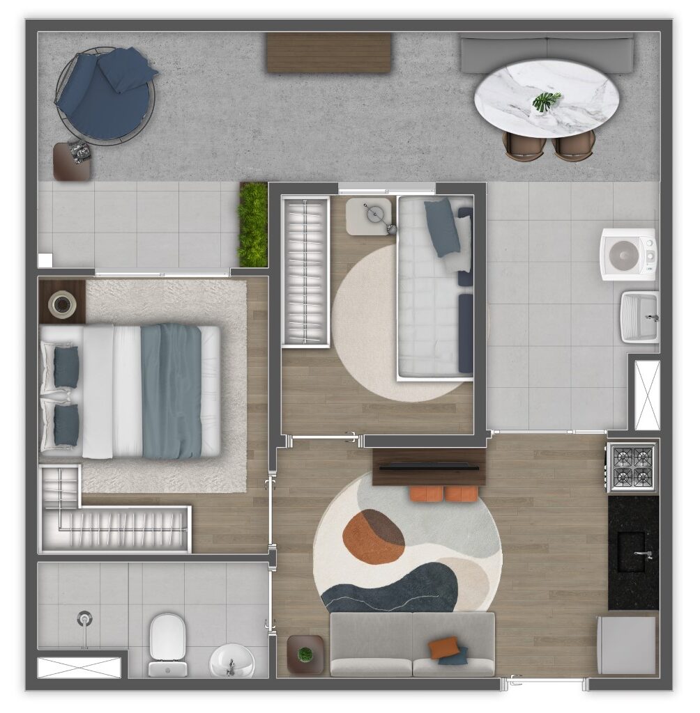 Mundo Apto Estação Borba Gato: 2 dorm 47m² garden