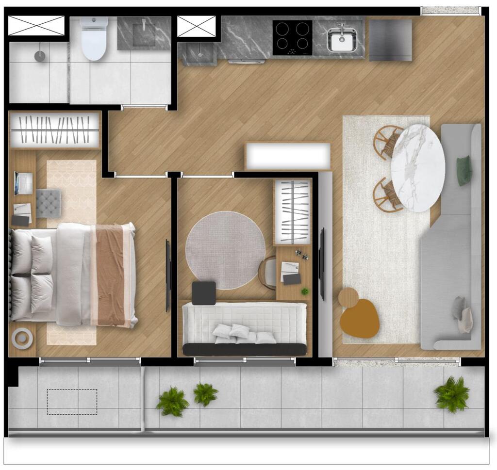 My One Vila Clementino: 2 dorm 45m²