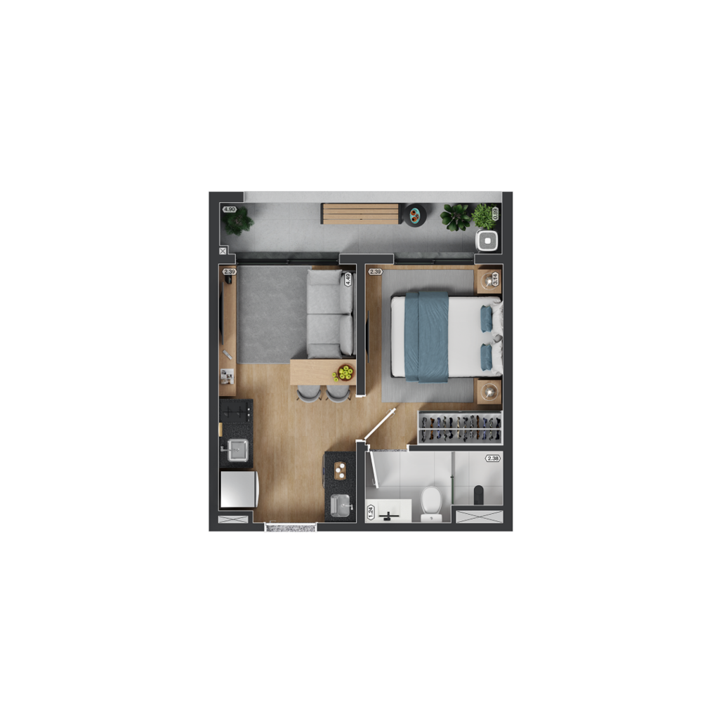 myID Adolfo Pinheiro: 1 dorm 30m²