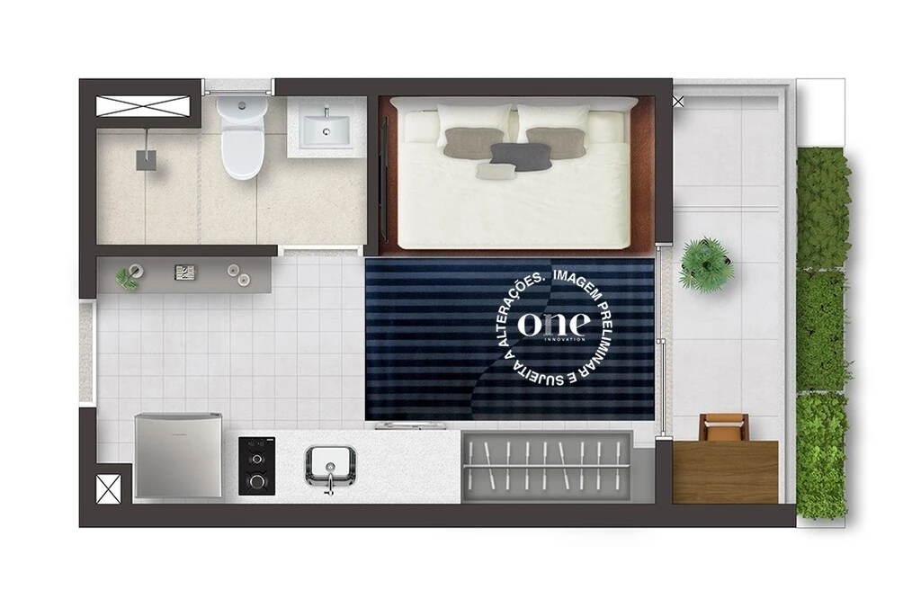 Nex One Balthazar: 1 dorm 21m² studio