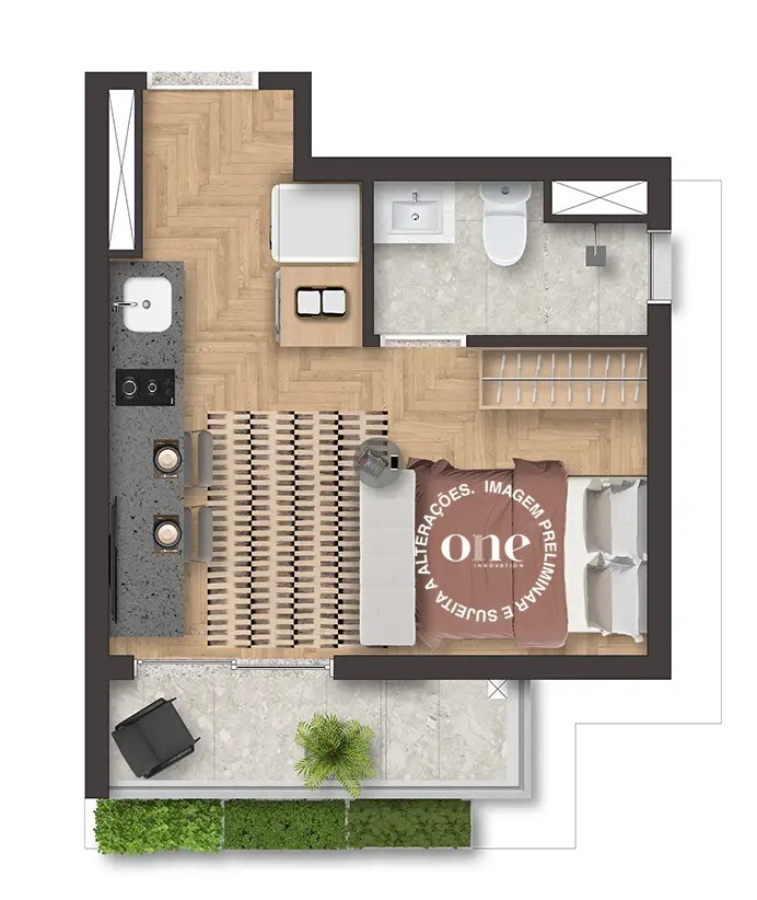 Nex One Balthazar: 1 dorm 24m² studio
