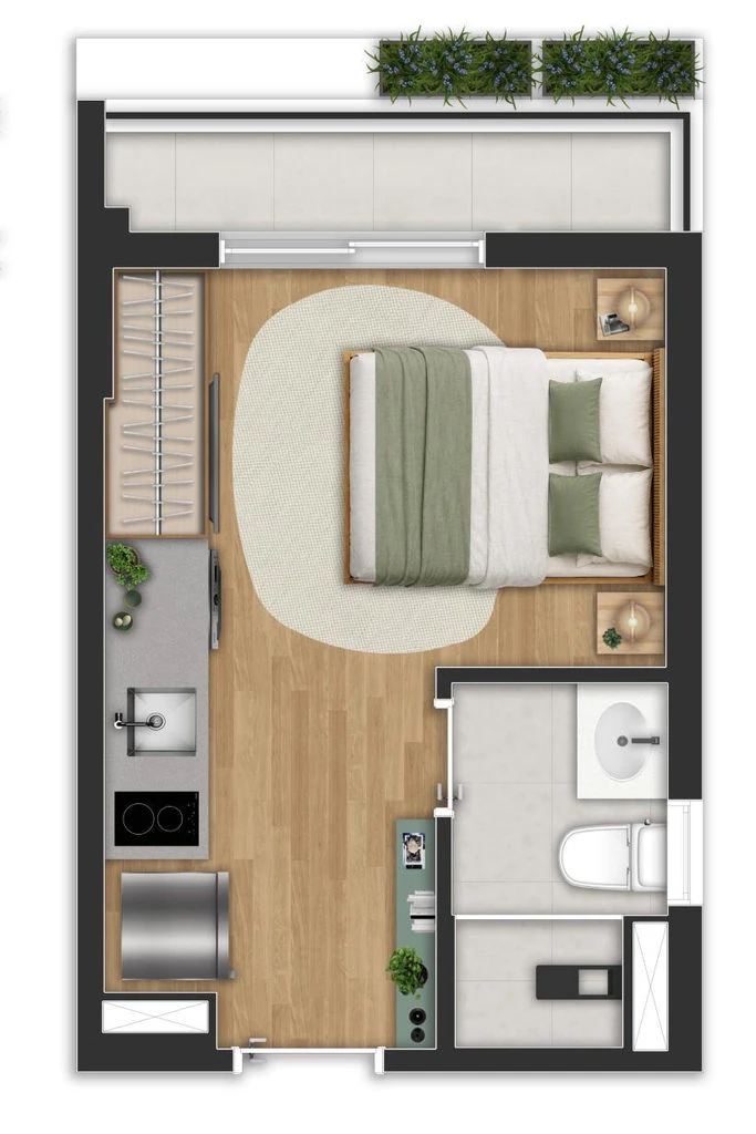 Nex One Bandeira Paulista: 1 dorm 21m² studio