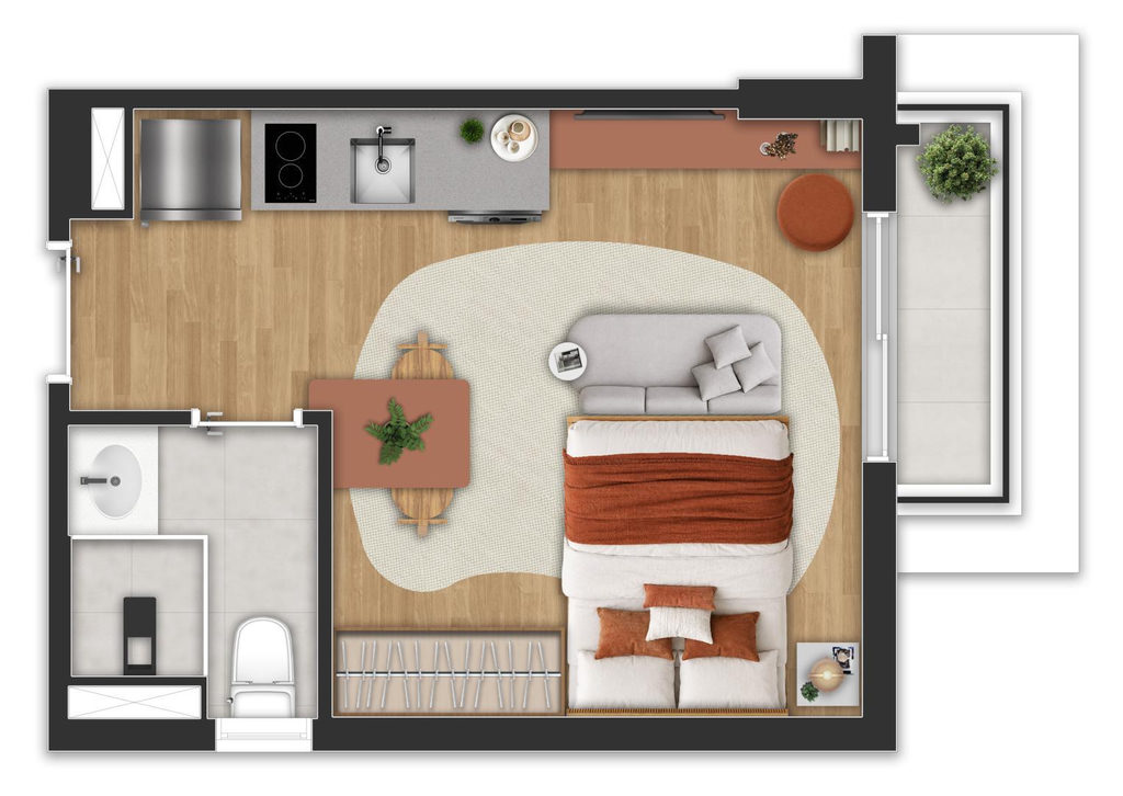 Nex One Bandeira Paulista: 1 dorm 24m² studio