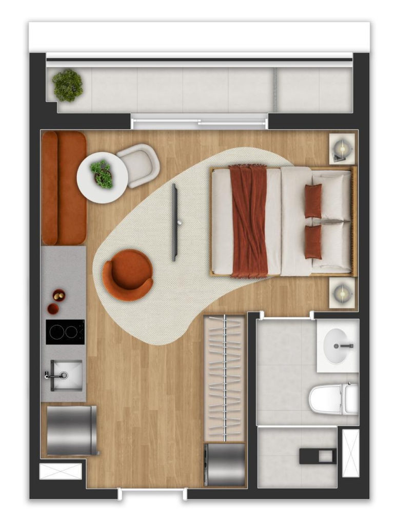 Nex One Bandeira Paulista: 1 dorm 25m² studio