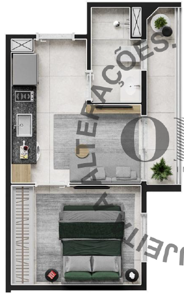 Nex One Estação Eucaliptos: 1 dorm 26m²