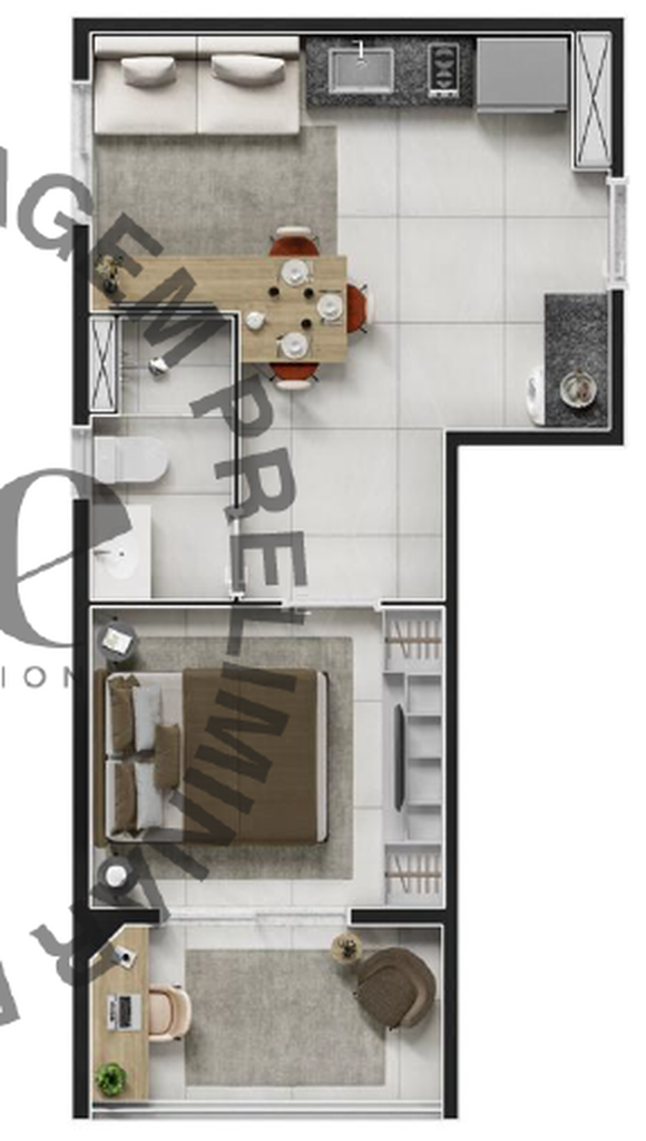 Nex One Estação Eucaliptos: 1 dorm 34m²