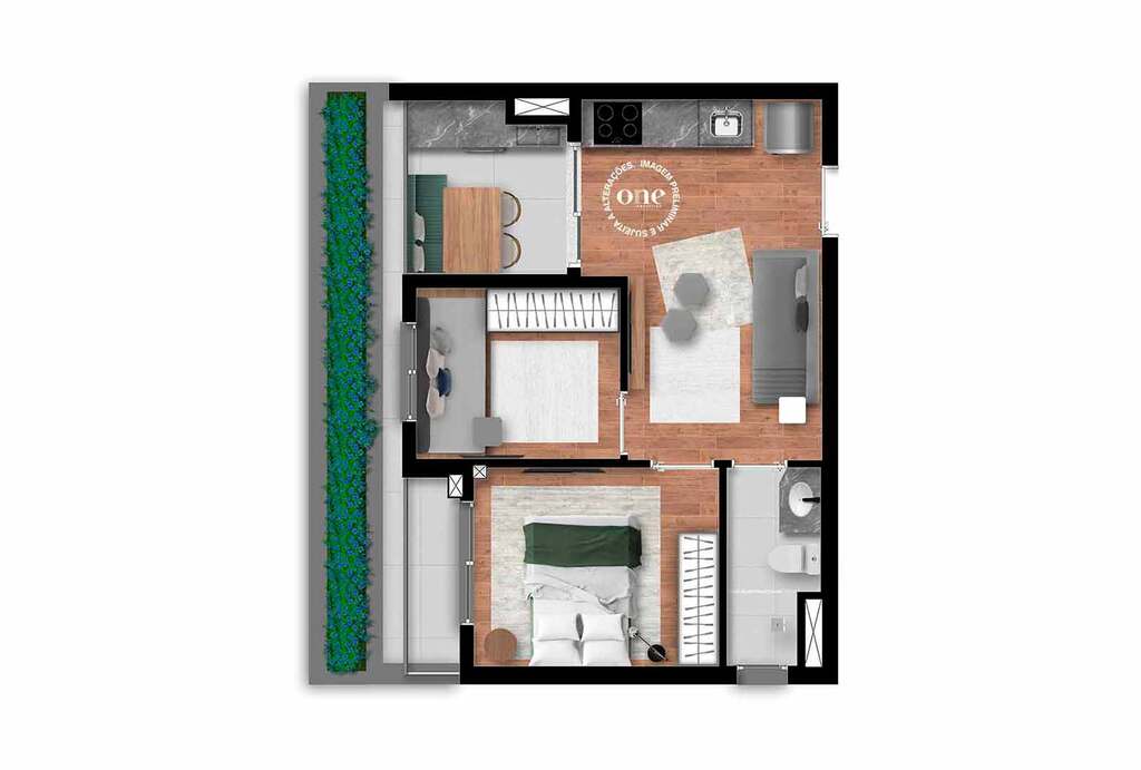Nex One Jurupis: 2 dorm 42m²