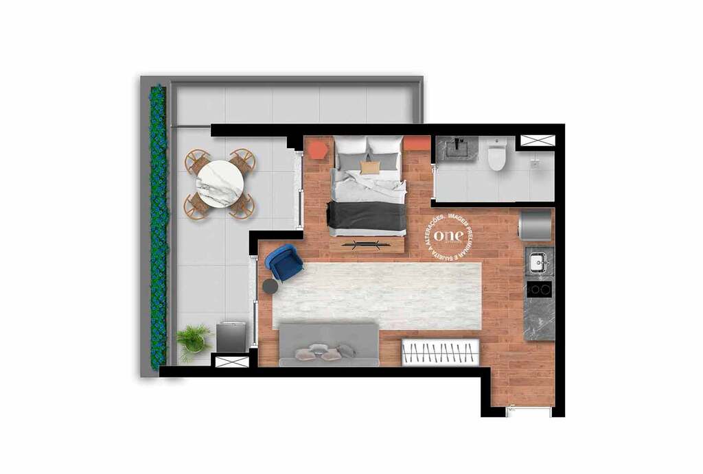Nex One Jurupis: 1 dorm 45m² studio
