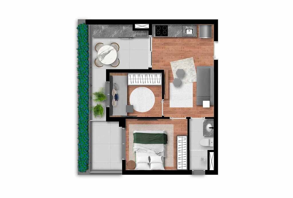 Nex One Jurupis: 2 dorm 47m²