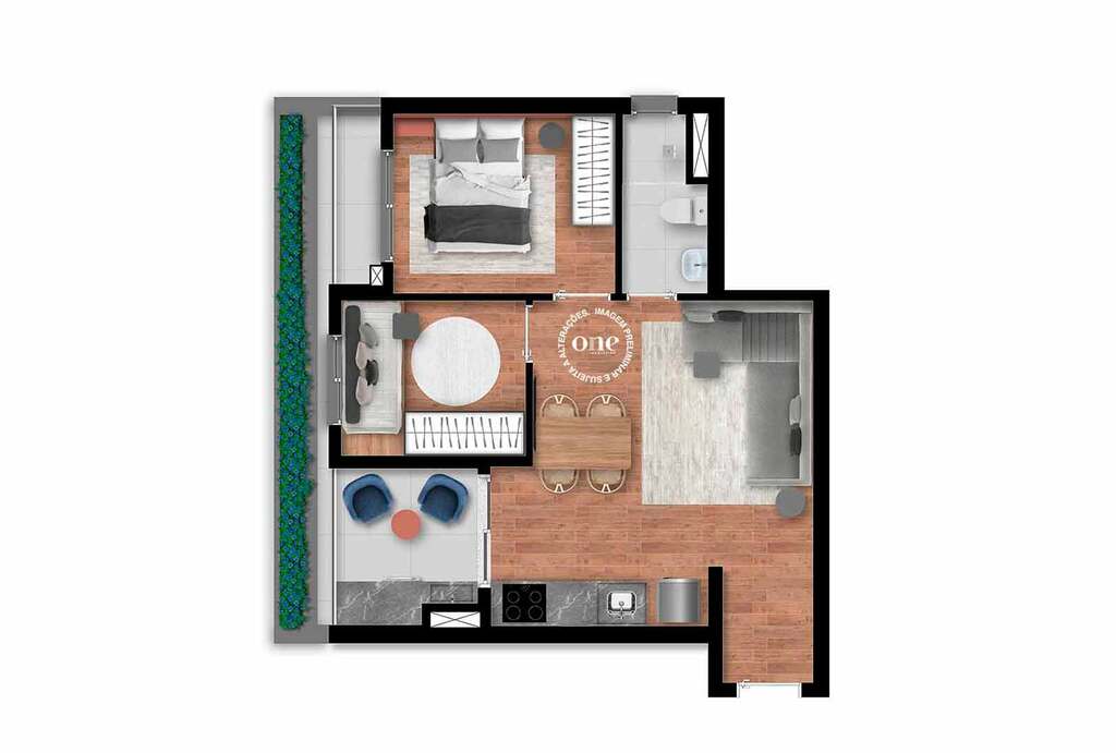 Nex One Jurupis: 2 dorm 50m²