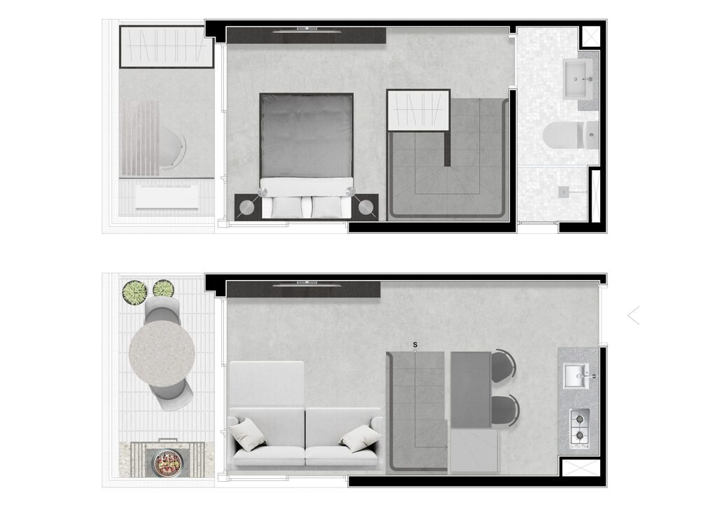 Next Bela Cintra: 1 dorm 42m² duplex