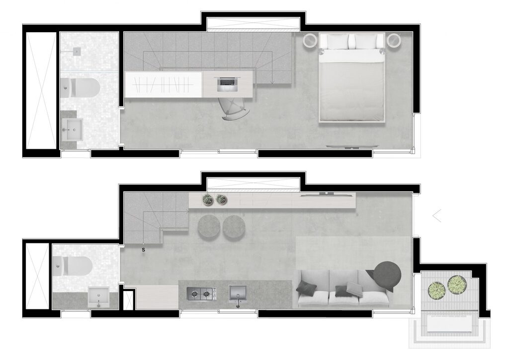 Next Bela Cintra: 1 dorm 37m² duplex