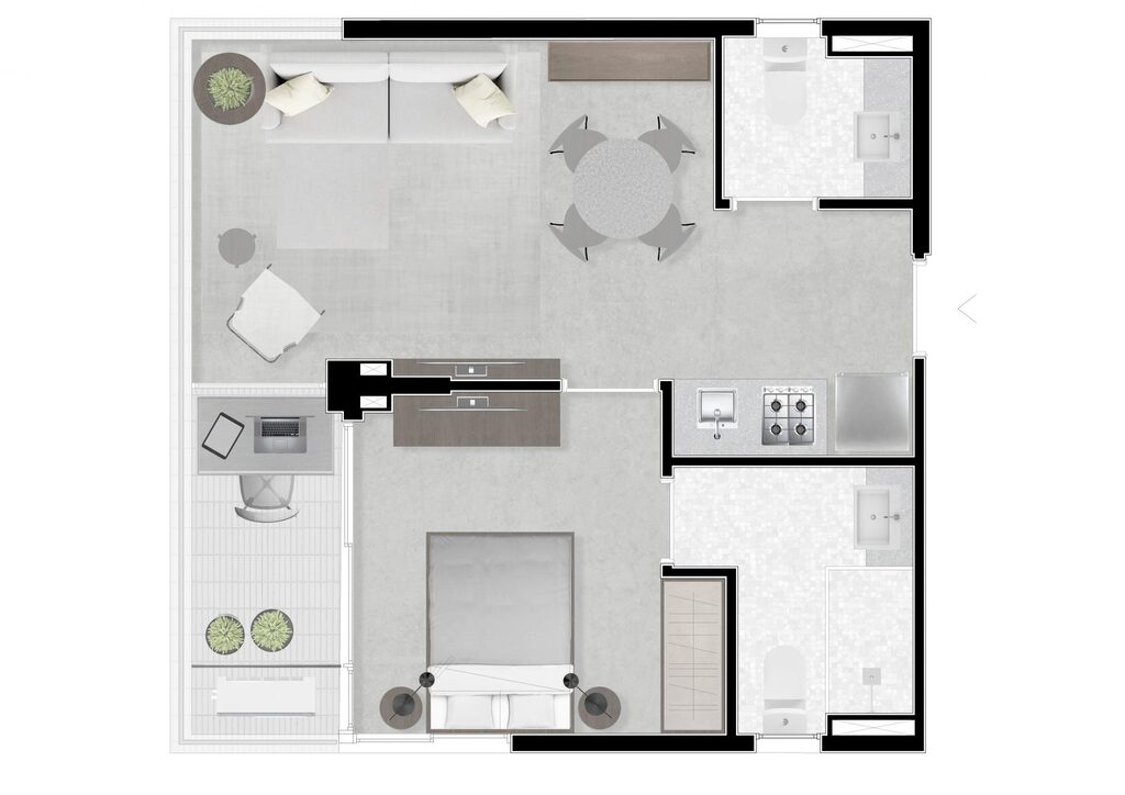 Next Bela Cintra: 1 dorm 48m²