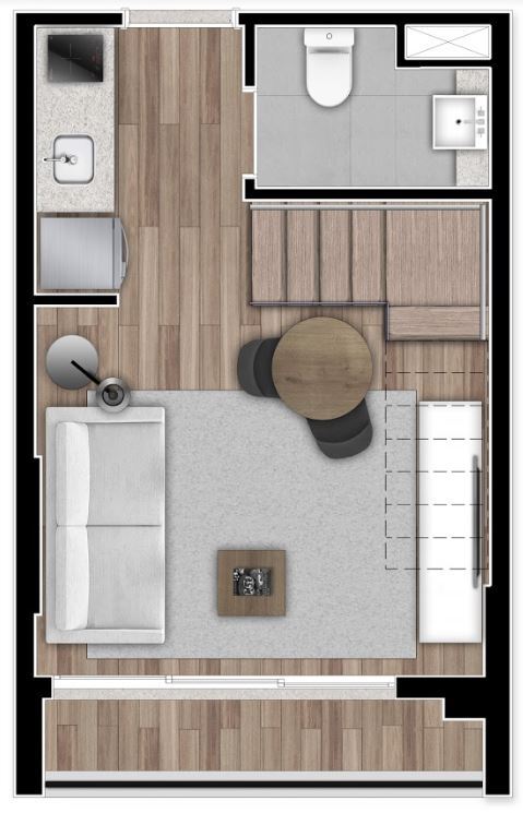 Next Haddock: 44m² duplex inferior