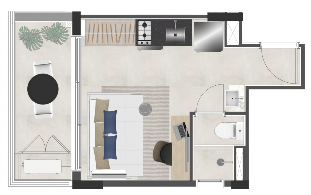 Next Paulista: 1 dorm 22m² studio