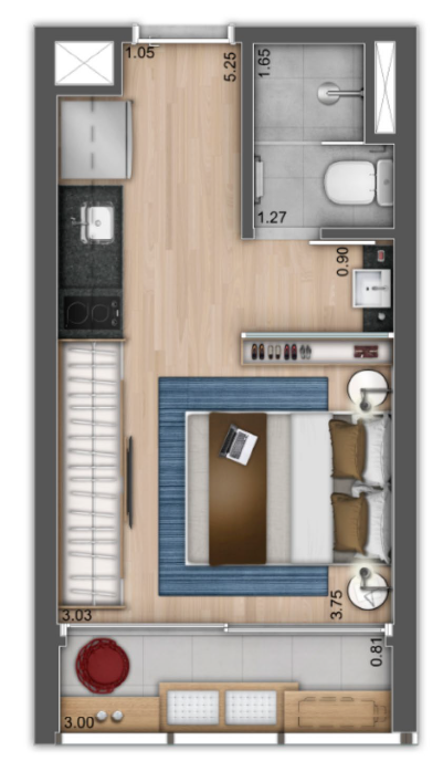 Nine 3134: 1 dorm 21m² studio