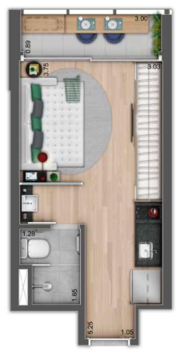 Nine 3134: 1 dorm 22m² studio