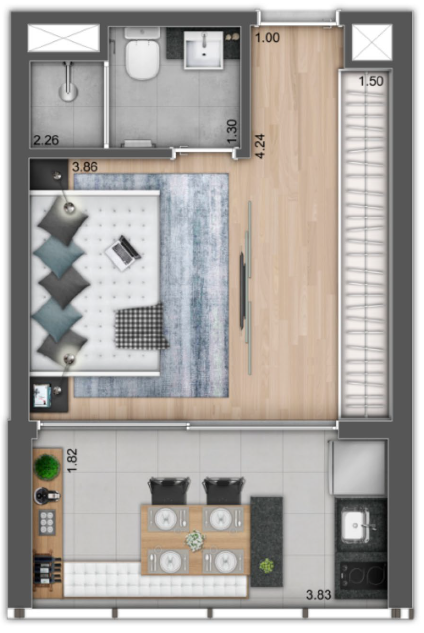 Nine 3134: 1 dorm 26m² studio