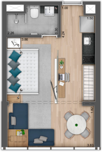Nine 3134: 1 dorm 26m² studio