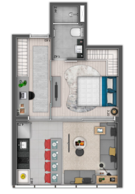 Nine 3134: 1 dorm 38m²