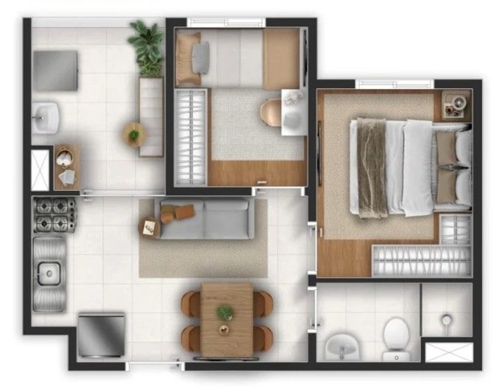 Novvo Estação Largo Treze: 2 dorm 34m²