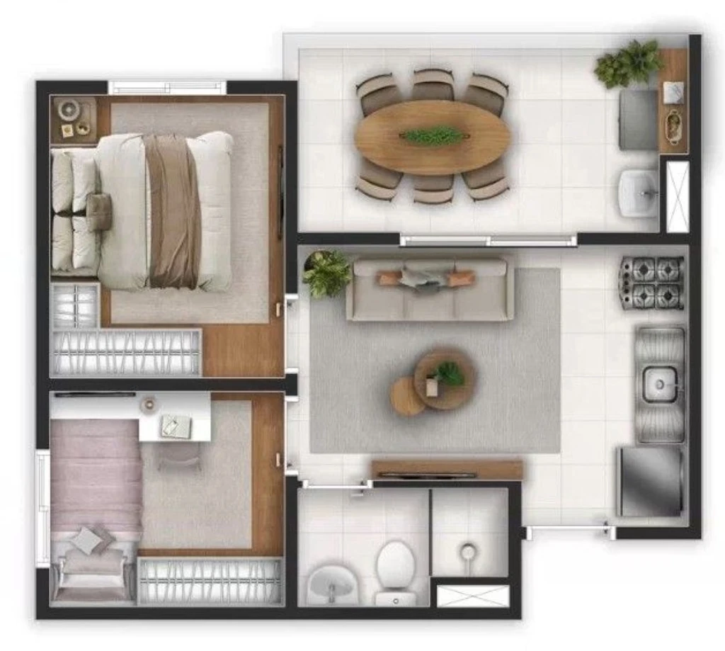 Novvo Estação Largo Treze: 2 dorm 37m²
