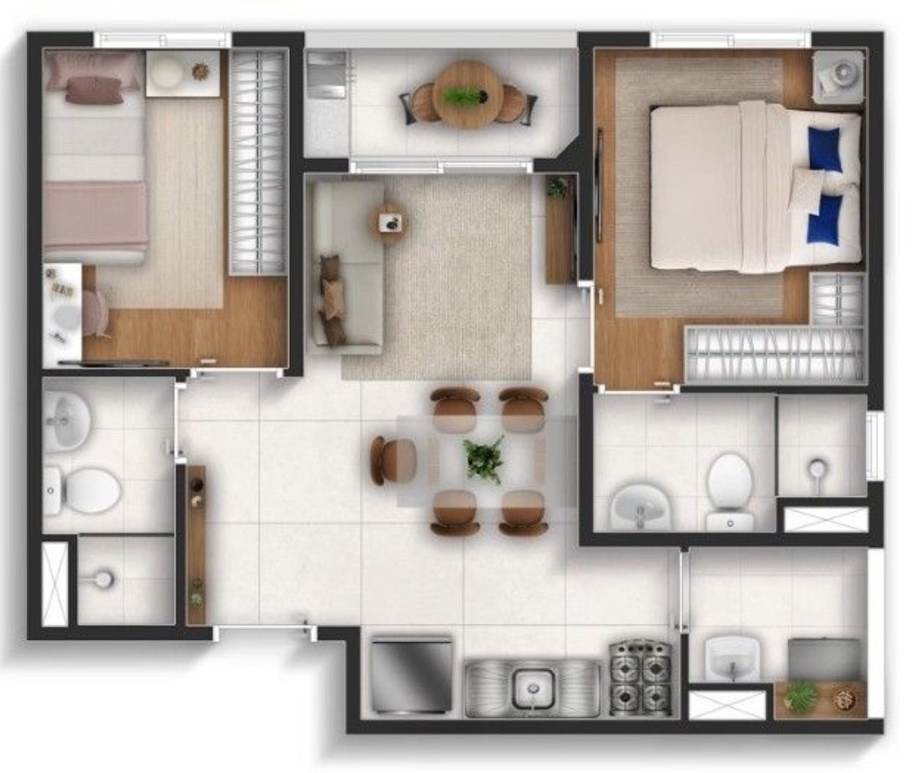 Novvo Estação Largo Treze: 2 dorm 43m²