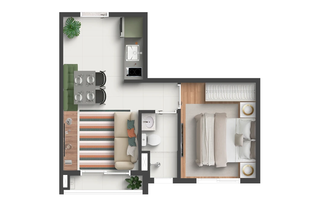 Nurban Praça da Árvore: 1 dorm 27m²