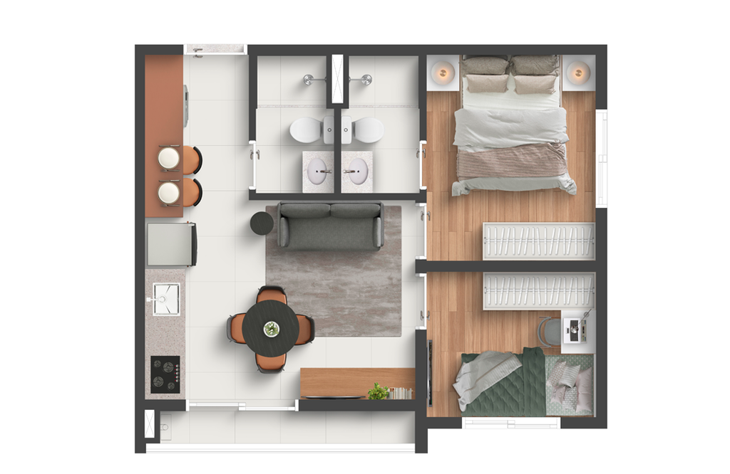 Nurban Praça da Árvore: 2 dorm 37m²