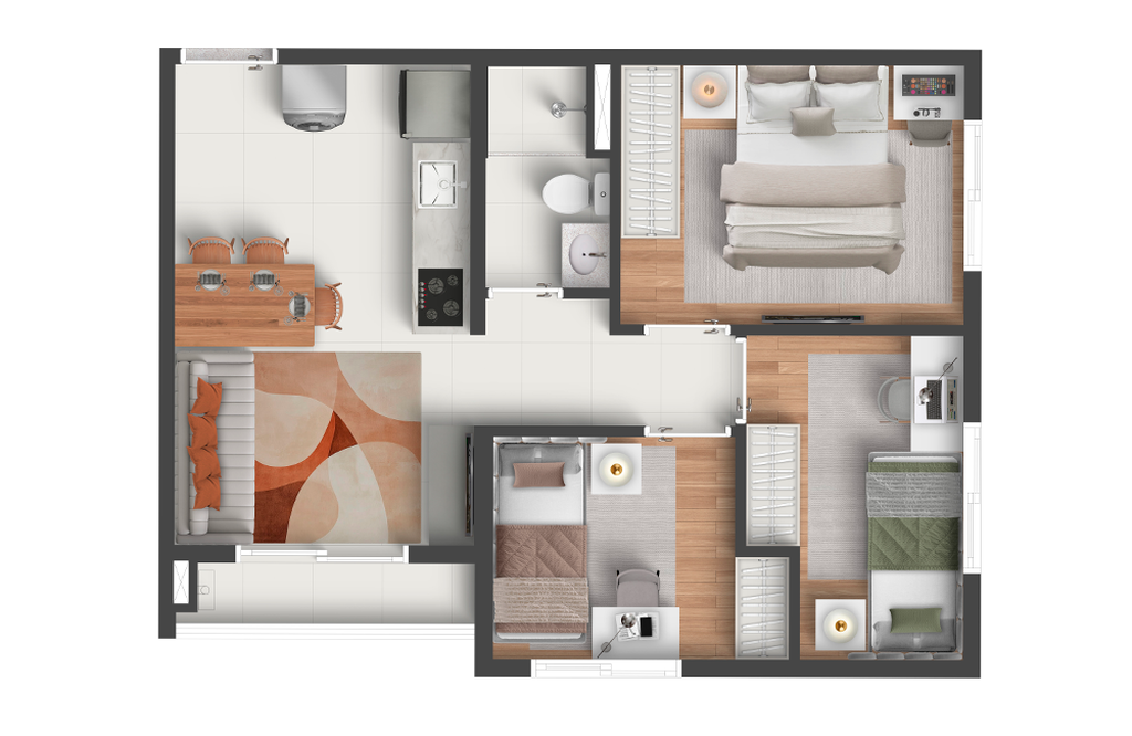 Nurban Praça da Árvore: 3 dorm 42m²
