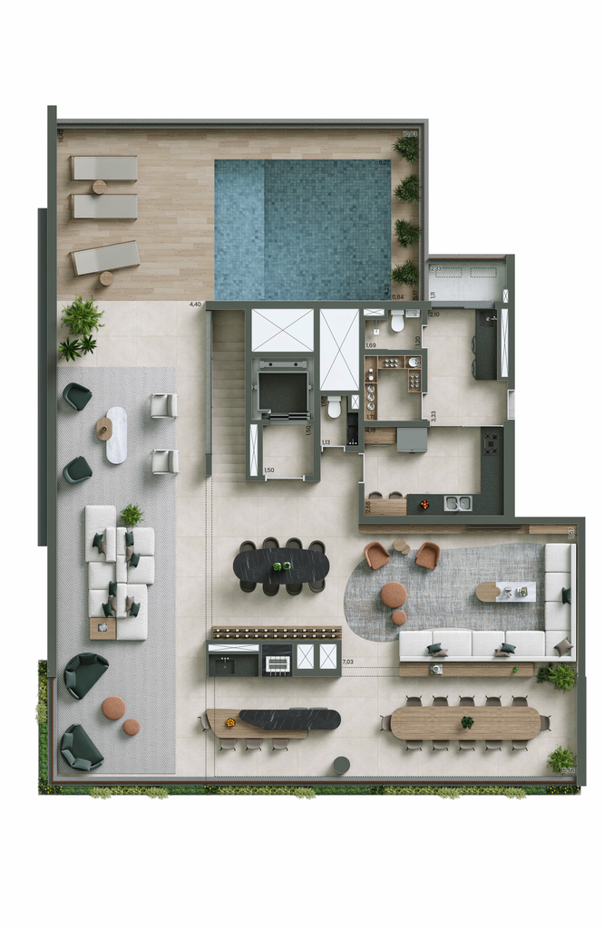 Nuv Moema: Duplex Pav. Superior 4 suítes 445m²