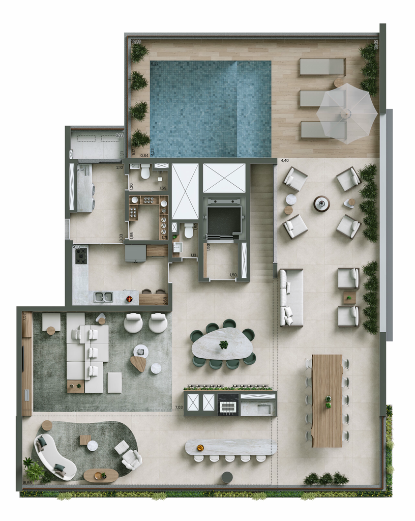 Nuv Moema: Duplex Pav. Superior 4 suítes 447m²