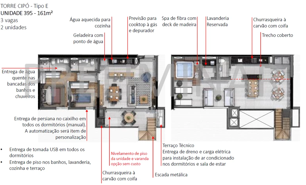 O Parque Cipó: 2 dorm 161m² cobertura duplex