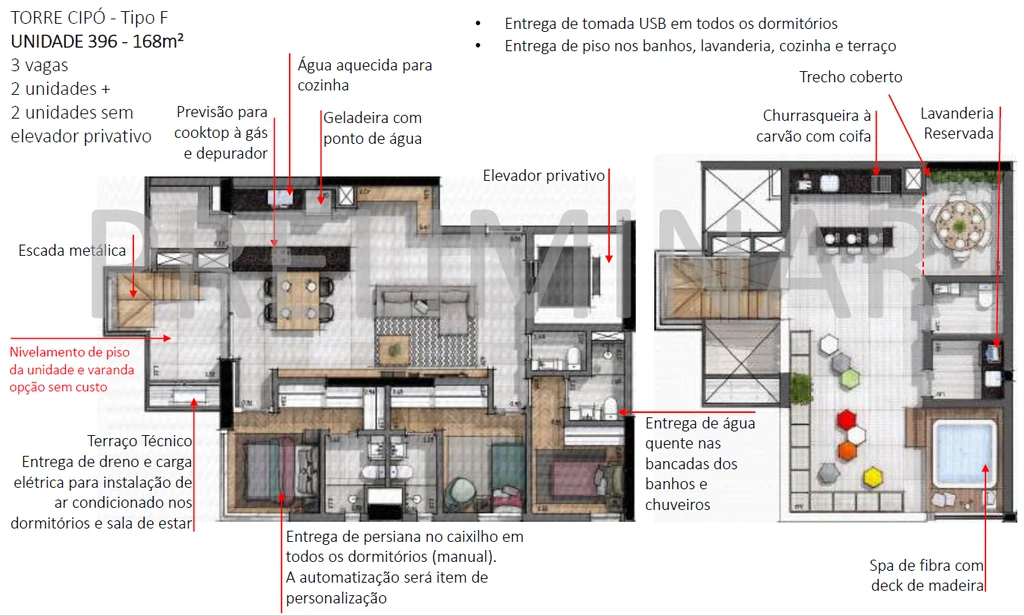 O Parque Cipó: 3 dorm 168m² cobertura duplex