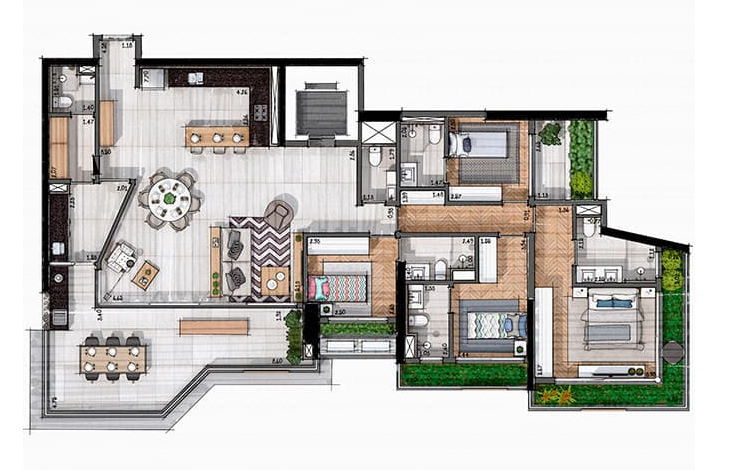 O Parque Folhagem: 4 dorm 197m²