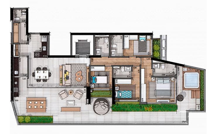 O Parque Folhagem: 4 dorm 216m² penthouse