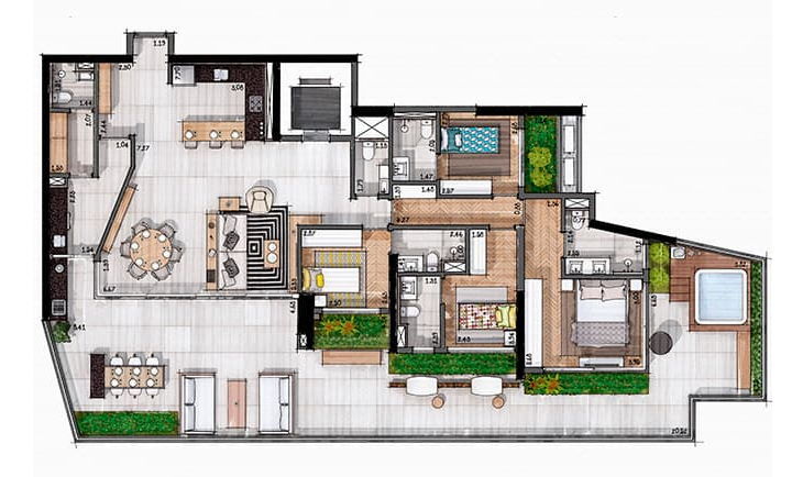 O Parque Folhagem: 4 dorm 253m² penthouse