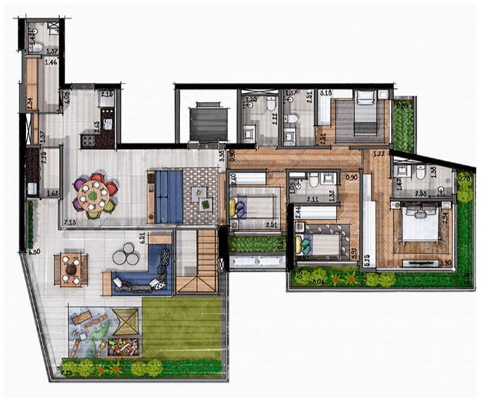 O Parque Folhagem: 4 dorm 345m² cobertura duplex
