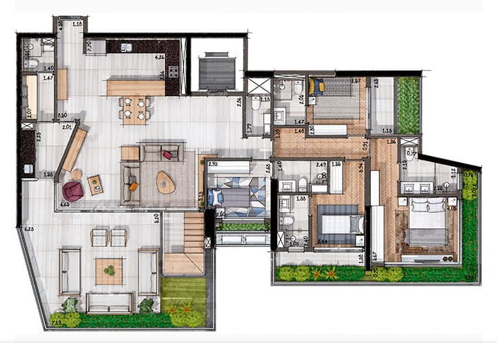 O Parque Folhagem: 4 dorm 366m² cobertura duplex