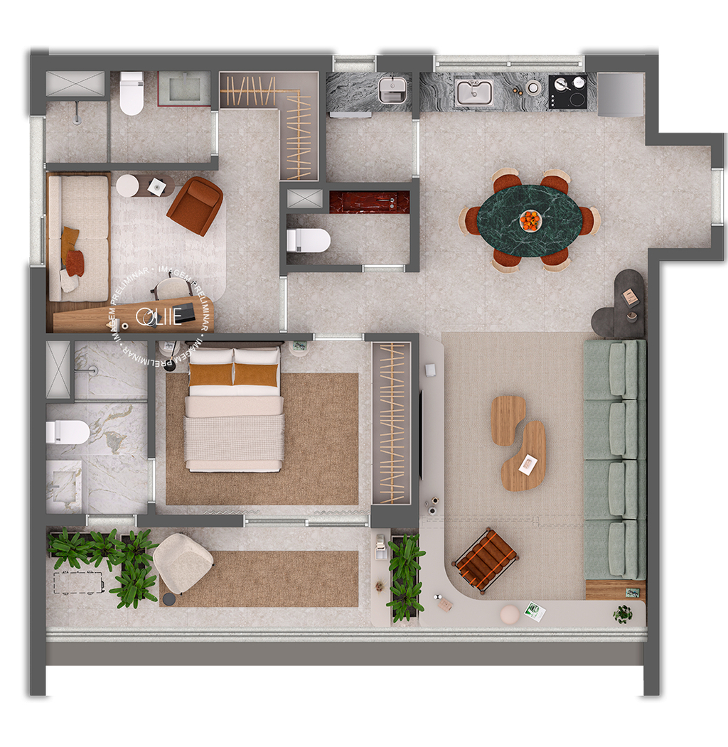 Oliie 117: 2 dorm 83m²
