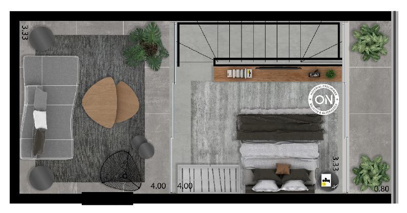 ON Alvorada 183: 1 dorm 40m² duplex superior