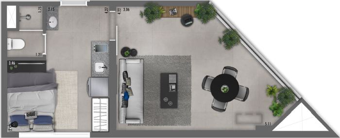ON Cardoso de Melo: 1 dorm 40 51m²