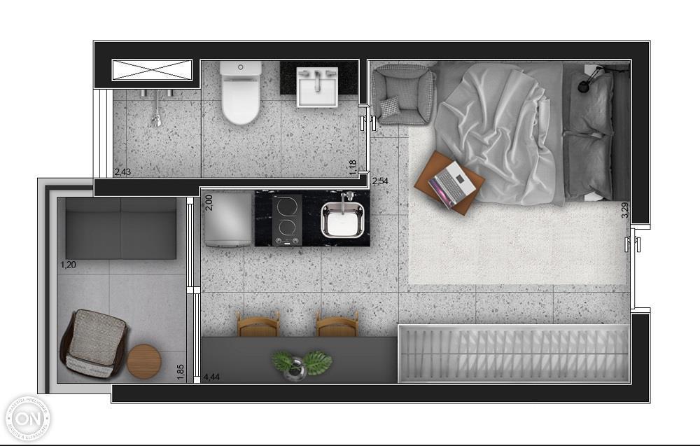 ON Imarés: 1 dorm 22m² studio