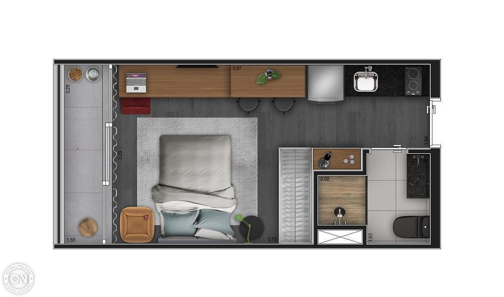 ON Imarés: 1 dorm 25m² studio
