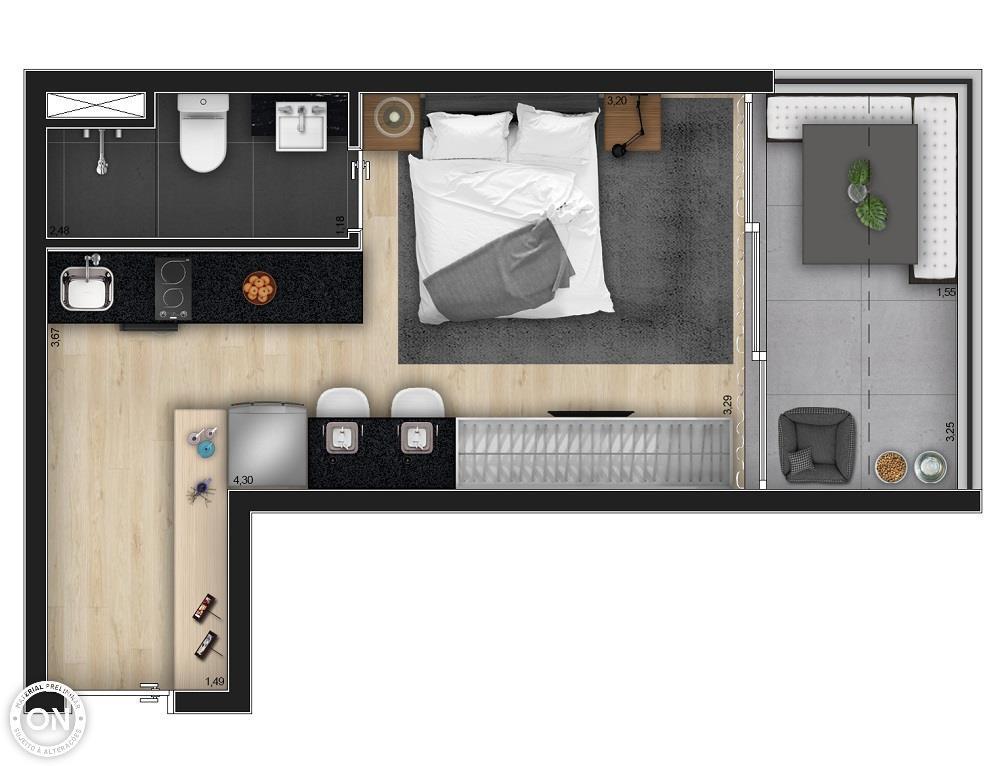 ON Imarés: 1 dorm 31m² studio garden