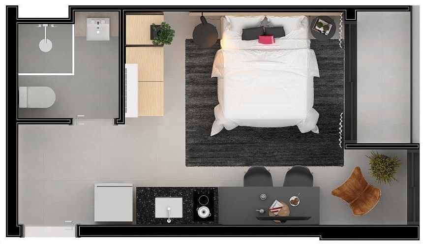 ON Vila Olímpia: 1 dorm 24m² studio