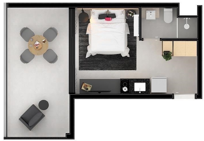 ON Vila Olímpia: 1 dorm 33 23 studio
