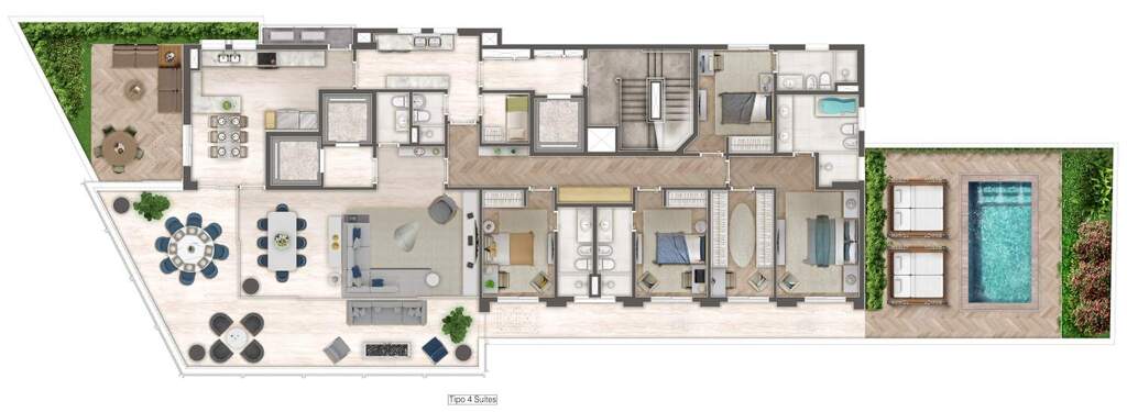 Ópera Vila Nova: 4 dorm 461m² garden