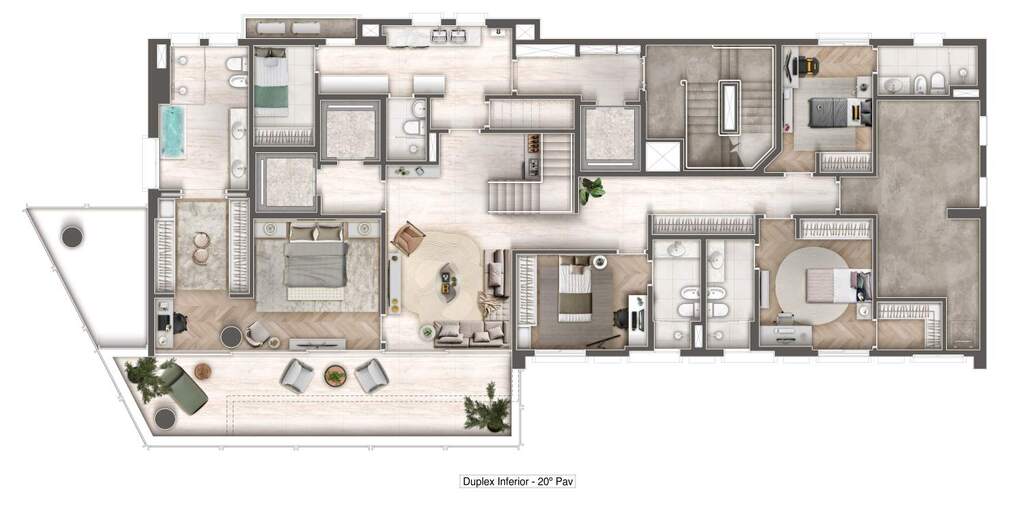 Ópera Vila Nova: 4 dorm 559m² cobertura duplex inferior